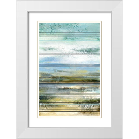 Seaside Panel II White Modern Wood Framed Art Print with Double Matting by Brey