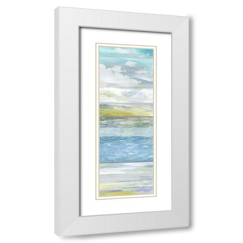 Sunrise Panel I White Modern Wood Framed Art Print with Double Matting by Brey
