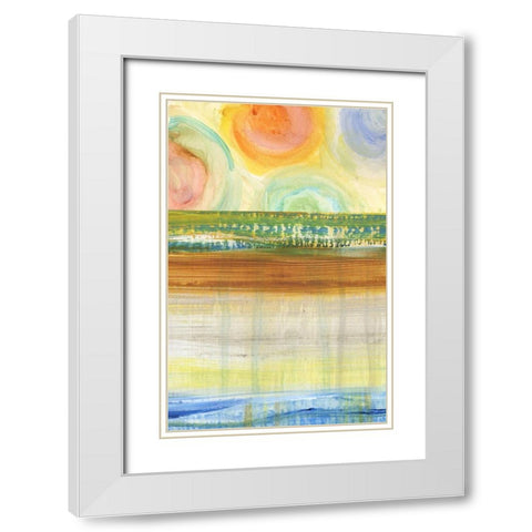 Water Moves I White Modern Wood Framed Art Print with Double Matting by Brey