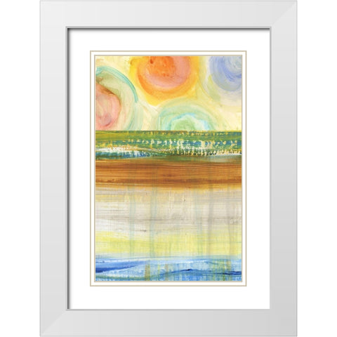 Water Moves I White Modern Wood Framed Art Print with Double Matting by Brey
