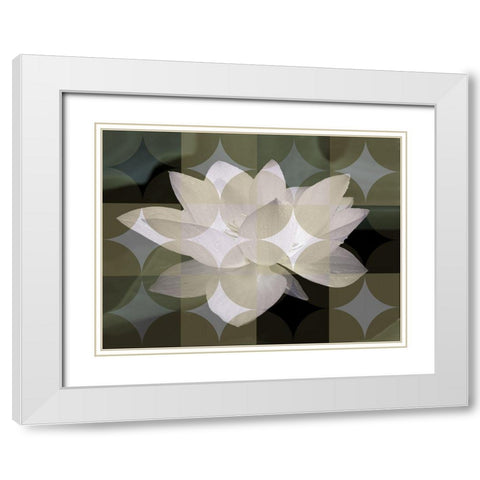 Floral Design III White Modern Wood Framed Art Print with Double Matting by Bartola
