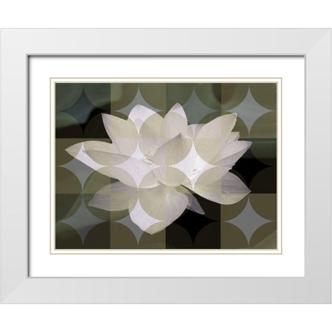 Floral Design III White Modern Wood Framed Art Print with Double Matting by Bartola