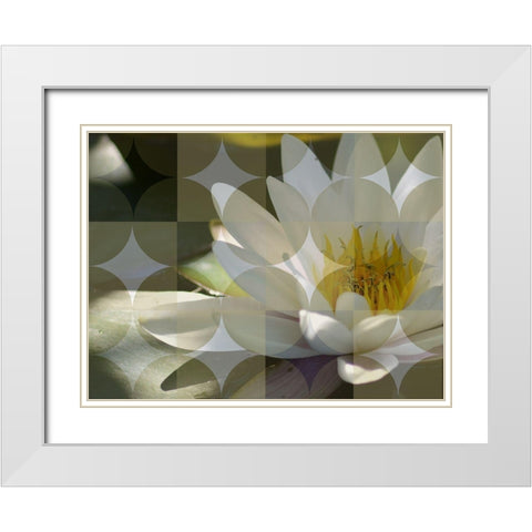Floral Design VI White Modern Wood Framed Art Print with Double Matting by Bartola
