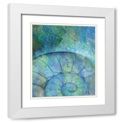 La Concha II Blue White Modern Wood Framed Art Print with Double Matting by Bartola