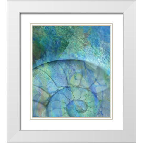 La Concha II Blue White Modern Wood Framed Art Print with Double Matting by Bartola