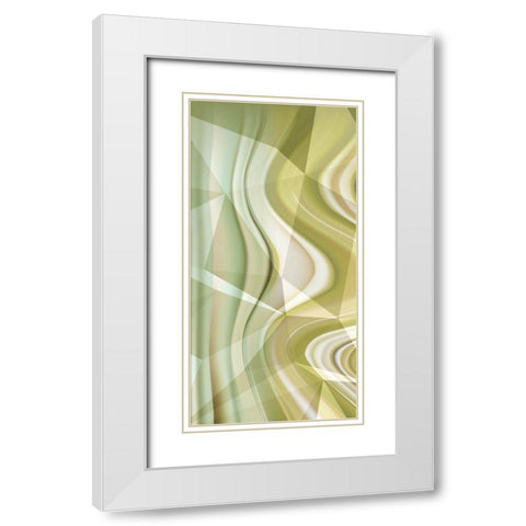 Geometric Gold I White Modern Wood Framed Art Print with Double Matting by Franklin
