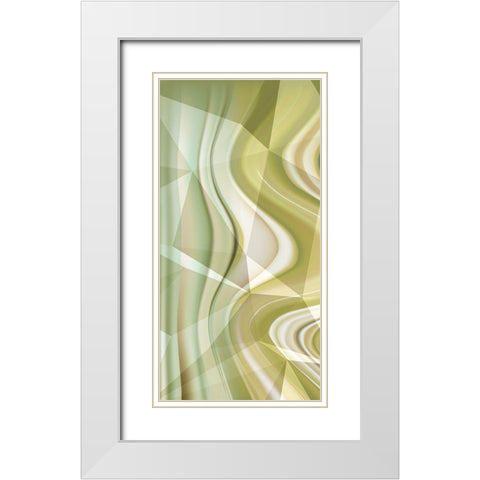 Geometric Gold I White Modern Wood Framed Art Print with Double Matting by Franklin