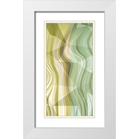 Geometric Gold II White Modern Wood Framed Art Print with Double Matting by Franklin
