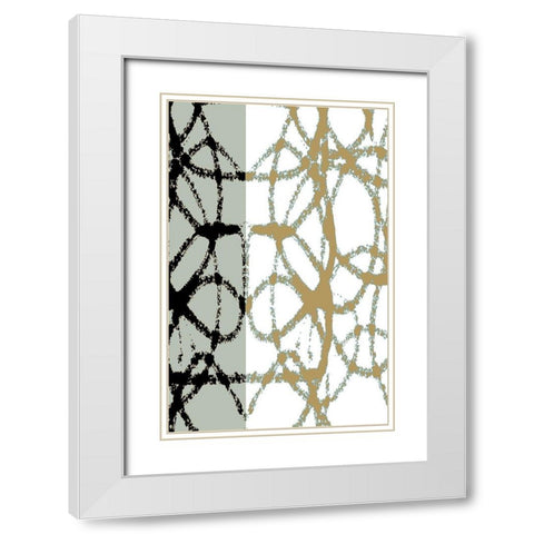 Links I White Modern Wood Framed Art Print with Double Matting by Franklin