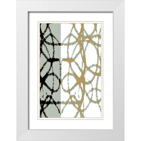 Links I White Modern Wood Framed Art Print with Double Matting by Franklin