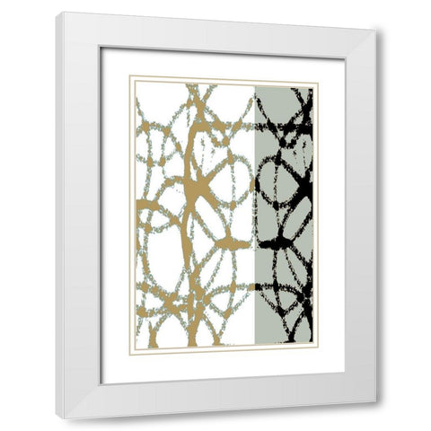 Links III White Modern Wood Framed Art Print with Double Matting by Franklin