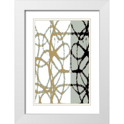 Links III White Modern Wood Framed Art Print with Double Matting by Franklin