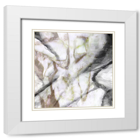 Granite Warm I White Modern Wood Framed Art Print with Double Matting by Franklin
