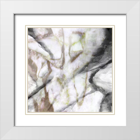 Granite Warm I White Modern Wood Framed Art Print with Double Matting by Franklin
