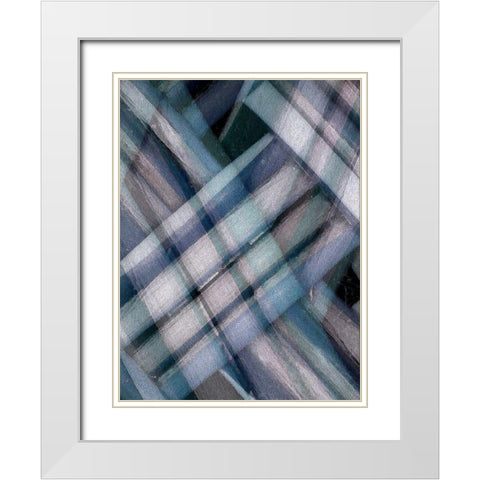 Weave Blue I White Modern Wood Framed Art Print with Double Matting by Franklin