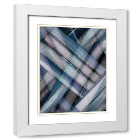 Weave Blue II White Modern Wood Framed Art Print with Double Matting by Franklin