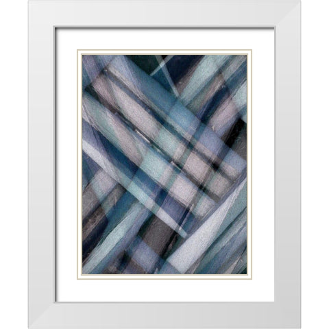 Weave Blue II White Modern Wood Framed Art Print with Double Matting by Franklin