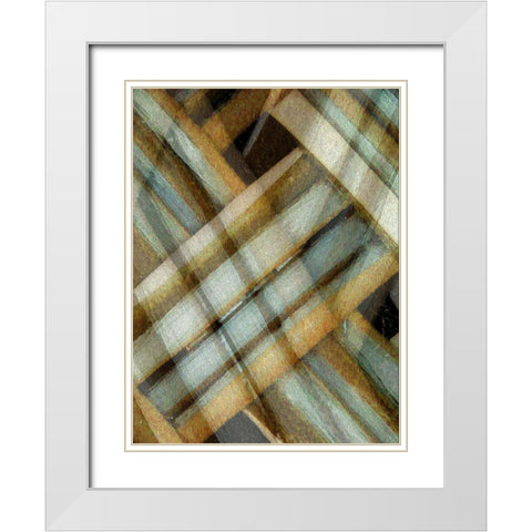 Weave Golden I White Modern Wood Framed Art Print with Double Matting by Franklin