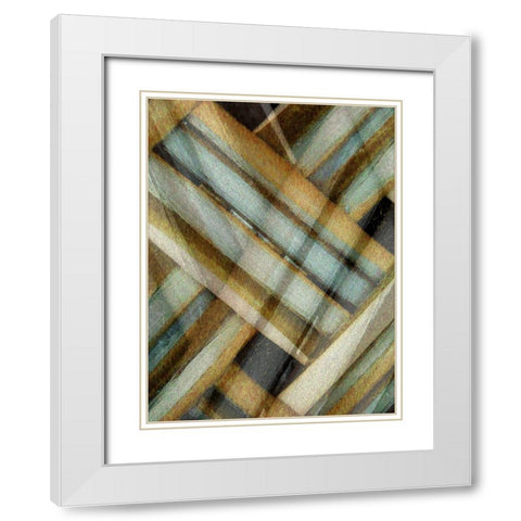 Weave Golden II White Modern Wood Framed Art Print with Double Matting by Franklin