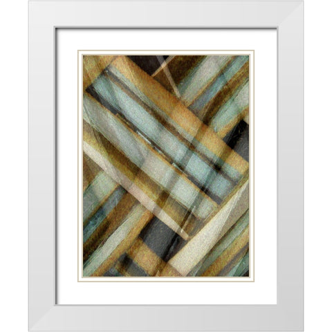 Weave Golden II White Modern Wood Framed Art Print with Double Matting by Franklin