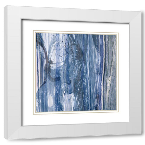 Niagra Blue I White Modern Wood Framed Art Print with Double Matting by Franklin