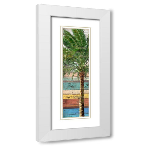 Palm Plank I White Modern Wood Framed Art Print with Double Matting by Franklin