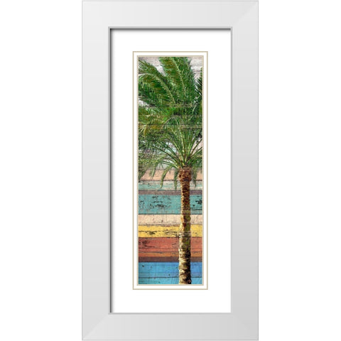 Palm Plank I White Modern Wood Framed Art Print with Double Matting by Franklin