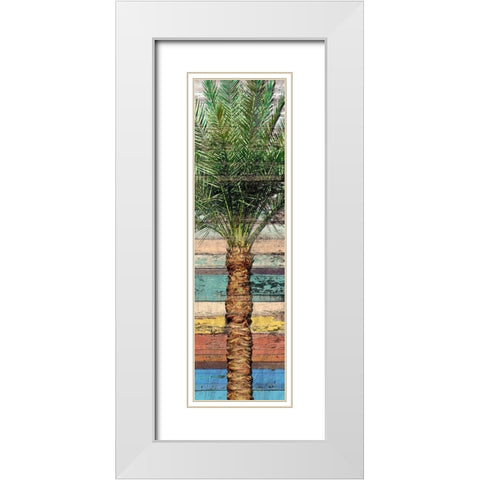 Palm Plank I White Modern Wood Framed Art Print with Double Matting by Franklin