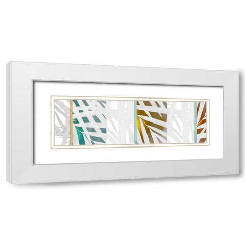Palm Shapes II White Modern Wood Framed Art Print with Double Matting by Franklin