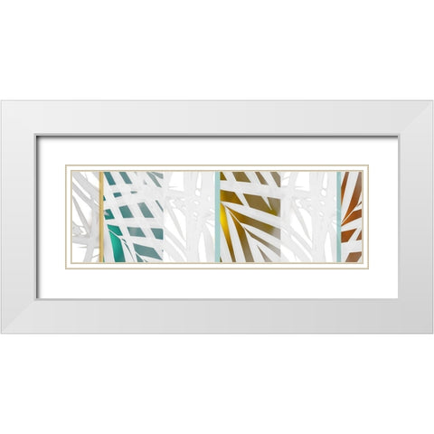 Palm Shapes II White Modern Wood Framed Art Print with Double Matting by Franklin