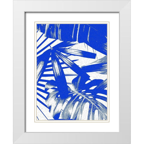 Tropical Blue II White Modern Wood Framed Art Print with Double Matting by Franklin