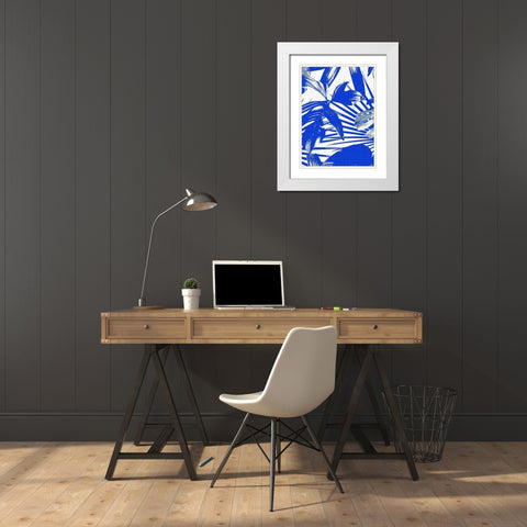 Tropical Blue III White Modern Wood Framed Art Print with Double Matting by Franklin