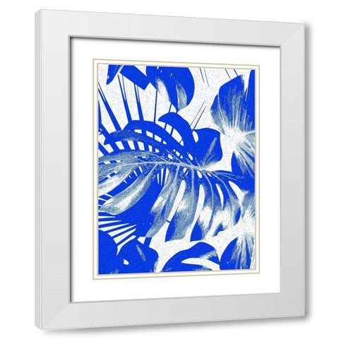 Tropical Blue IV White Modern Wood Framed Art Print with Double Matting by Franklin