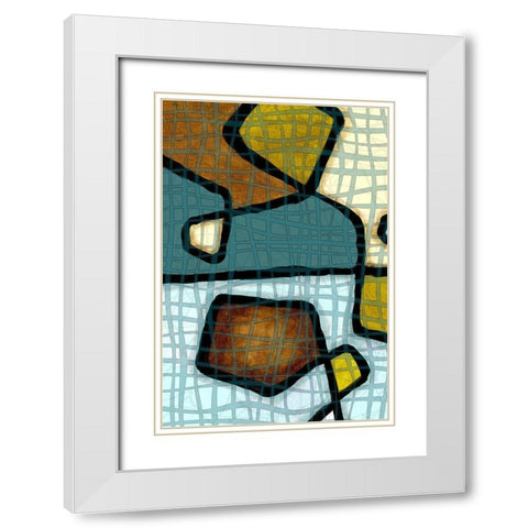 Interlace I White Modern Wood Framed Art Print with Double Matting by Franklin