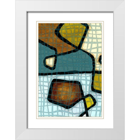 Interlace I White Modern Wood Framed Art Print with Double Matting by Franklin