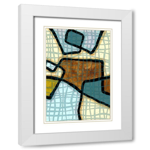 Interlace II White Modern Wood Framed Art Print with Double Matting by Franklin
