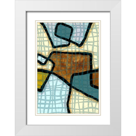 Interlace II White Modern Wood Framed Art Print with Double Matting by Franklin