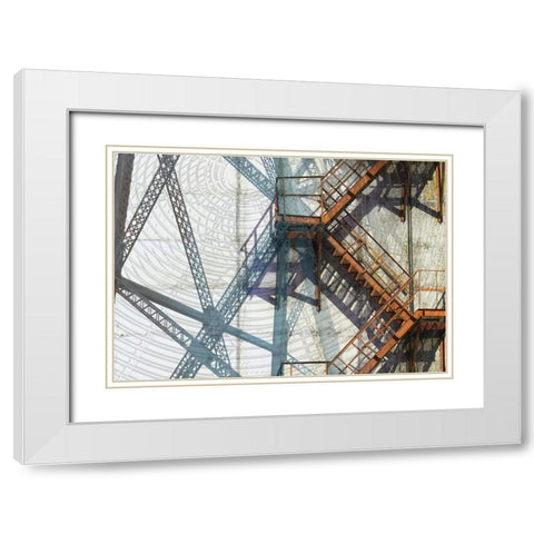 Fire Escape White Modern Wood Framed Art Print with Double Matting by Franklin