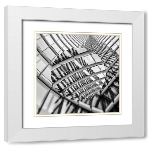 Urban Sphere III White Modern Wood Framed Art Print with Double Matting by Franklin