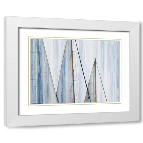 Sails II White Modern Wood Framed Art Print with Double Matting by Franklin