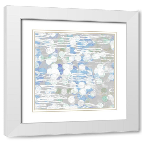Tangled Blue I White Modern Wood Framed Art Print with Double Matting by Franklin