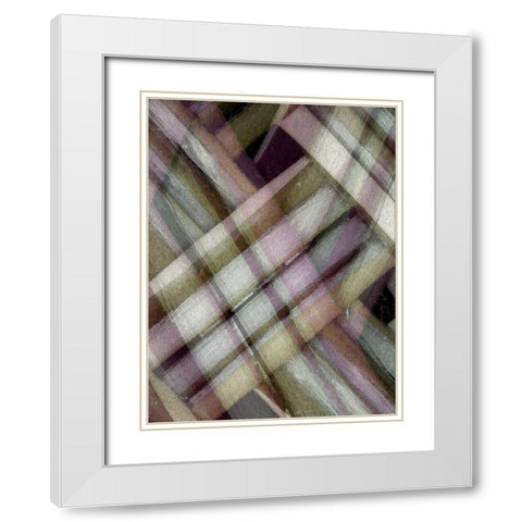 Weave Purple I White Modern Wood Framed Art Print with Double Matting by Franklin