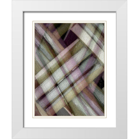 Weave Purple I White Modern Wood Framed Art Print with Double Matting by Franklin