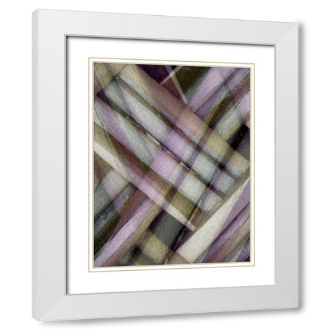 Weave Purple II White Modern Wood Framed Art Print with Double Matting by Franklin
