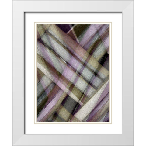 Weave Purple II White Modern Wood Framed Art Print with Double Matting by Franklin