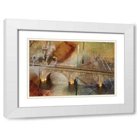 Arlington Memorial Bridge White Modern Wood Framed Art Print with Double Matting by Simons