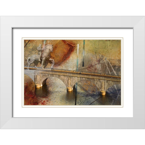 Arlington Memorial Bridge White Modern Wood Framed Art Print with Double Matting by Simons
