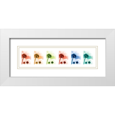 Aurora Borialis Palm I White Modern Wood Framed Art Print with Double Matting by Simons