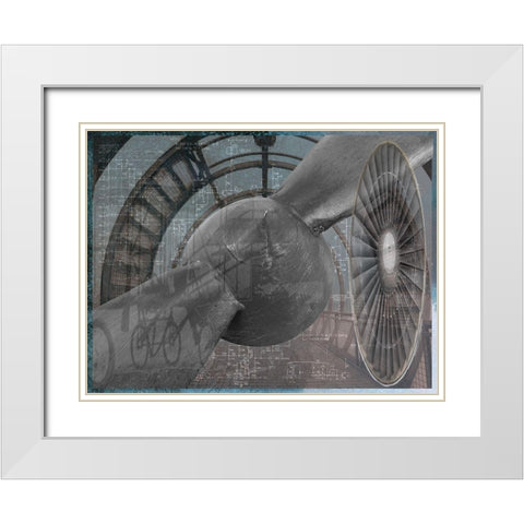 Aviation III White Modern Wood Framed Art Print with Double Matting by Simons
