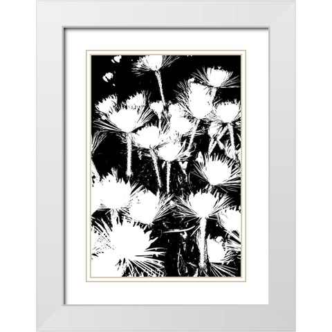 Bloomin Black I White Modern Wood Framed Art Print with Double Matting by Simons